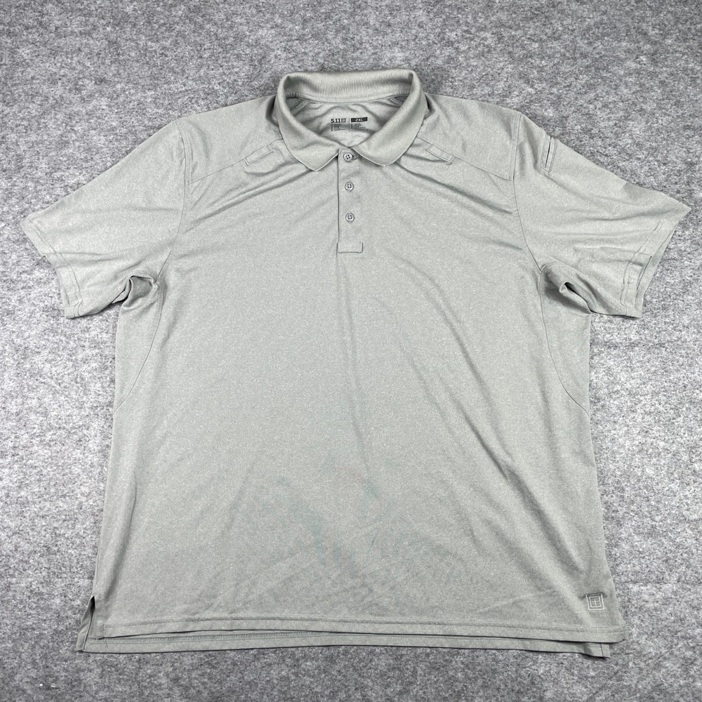 5.11 Tactical Polo Shirt Mens 2XL Gray Performance Short Sleeve Duty Security